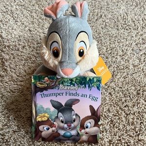 BNWT Disney Thumper plush w/“Thumper Finds an Egg” Book Bundle -great for Easter